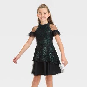 Girls' Wicked Elphaba Wicked Cosplay Dress - Green/Black nwt